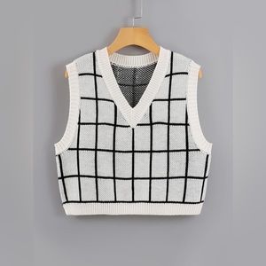 Shein | V-Neck Plaid Sweater Vest | Size M